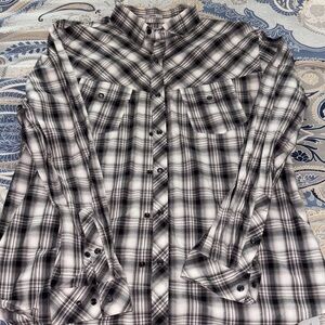 Express Monochrome Plaid Shirt